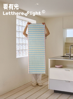 ins马卡龙韩式简约条纹床边毯飘窗垫卫生间脚垫边几垫门口小地毯