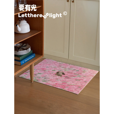 微风丝圈和狗 ins风手绘丝圈入户地垫/地毯可裁剪门厅脚垫防尘垫