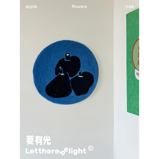 饰毯 系列原创插画手工剪花挂毯地毯桌垫坐垫客厅装 要有光 鸟岛