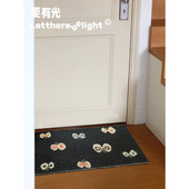 原创可爱蝴蝶丝圈入户垫门厅脚垫防尘垫耐脏好打理猫抓垫猫砂垫