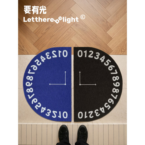 原创ins风 时间刻度 内外门组合 丝圈入户地垫门厅脚垫防尘垫