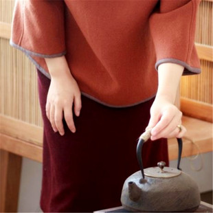 原创设计师女装品牌新中式茶人服羊毛呢子外套中国风女式上衣秋冬