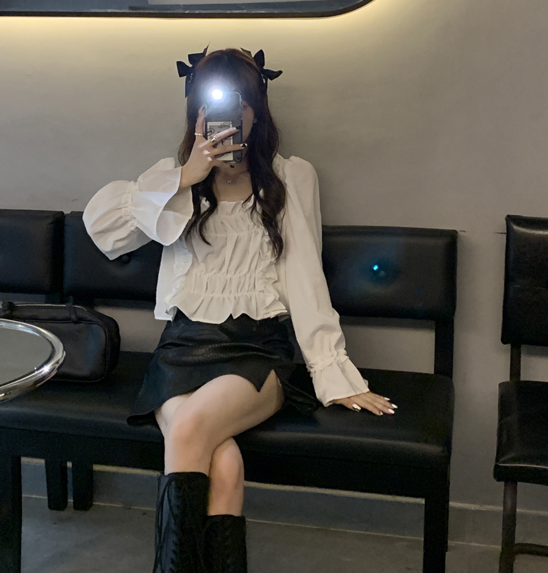 Real price design Lace Long Sleeve T-Shirt women's 2021 spring new base coat