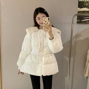 050 仿羊羔毛保暖羽绒服外套 ZCX 小香风中长款 冬上新