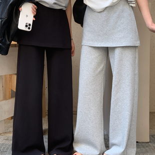 10189 休闲裤 LWD 假两件屁帘阔腿裤 腿精作弊神器