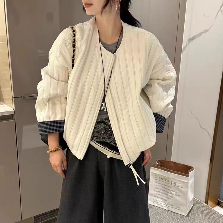 短款棒球服夹棉外套女2025新款今年流行爆款高级感小个子轻薄棉服