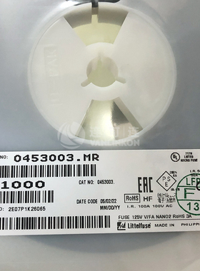 0453003.MR Littelfuse 电路保护 现货供应