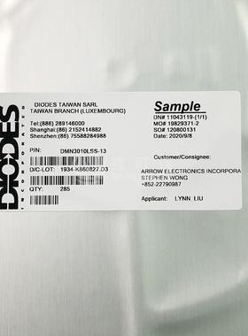DMN3010LSS-13 DIODES 分立式半导体 现货供应