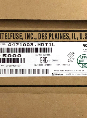 0471003.NRT1L  Littelfuse  电路保护  现货库存