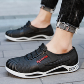 男 工作防滑防水防臭外穿学生轻便懒人耐磨厚底防水鞋 低帮雨鞋 男士