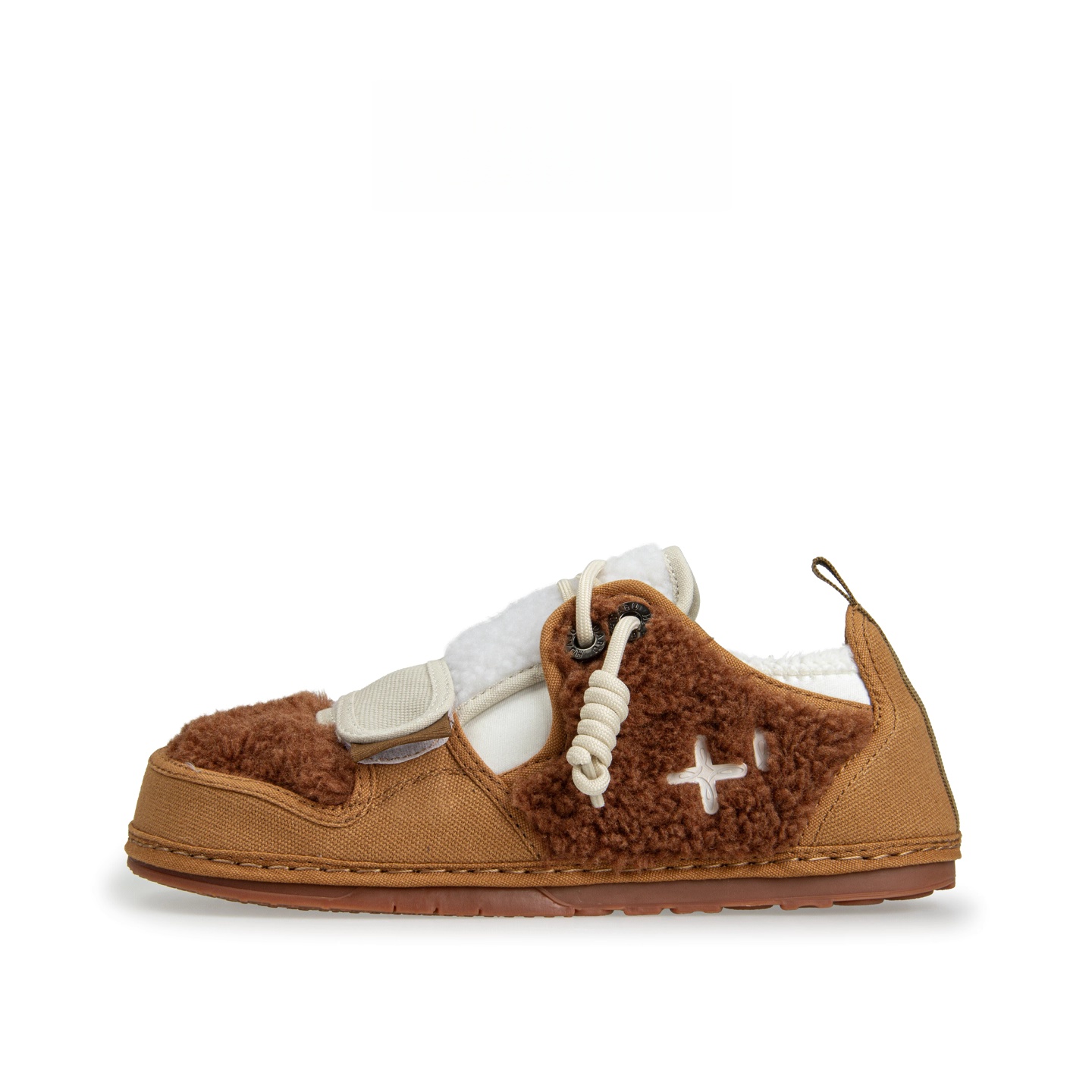 丑萌鞋女大码41-43拼色毛毛鞋加棉低帮男加绒休闲大头鞋宽