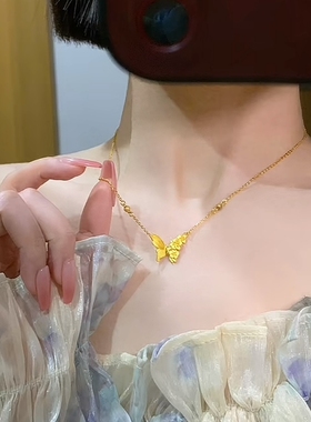 新款繁华蝴蝶梦项链轻奢气质高级感吊坠新中式国风优雅大气锁骨链