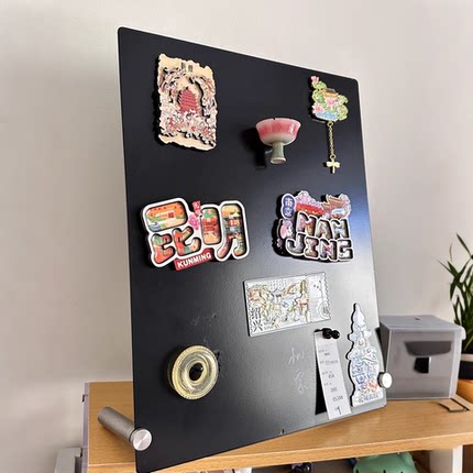 冰箱贴磁吸展示板家用收纳置物磁铁复古留言装饰立牌创意小黑板潮
