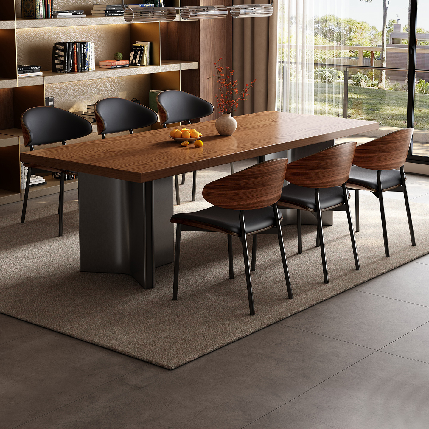 白蜡木纹加厚实木餐桌书桌茶桌