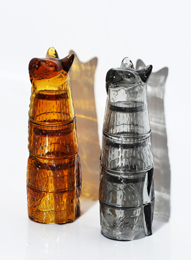 愿一】西班牙DOIY灵猫叠叠杯 设计师艺术玻璃水杯 送朋友生日礼物