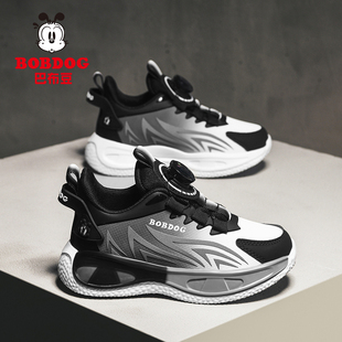 巴布豆童鞋男孩鞋子2025新款秋薄款皮面防水中大童40码男童运动鞋