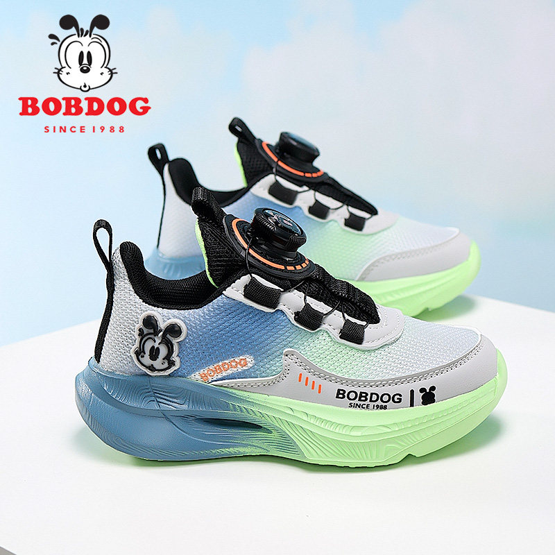 巴布豆男童鞋子秋季薄款网面儿童运动鞋透气40码中大童学生跑步鞋