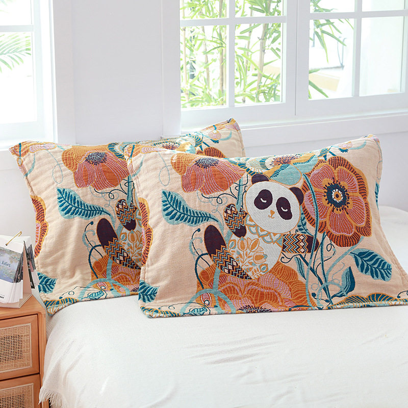 夏季纯棉高端枕巾家用一对装