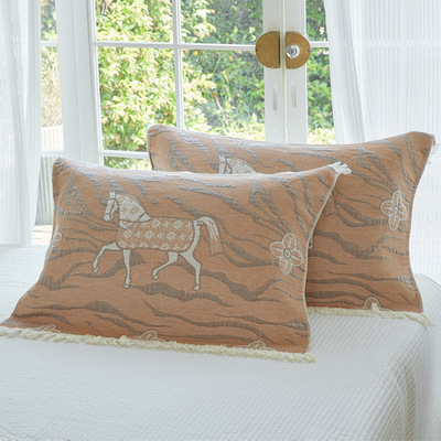 悦朴集新款纯棉枕巾2条装