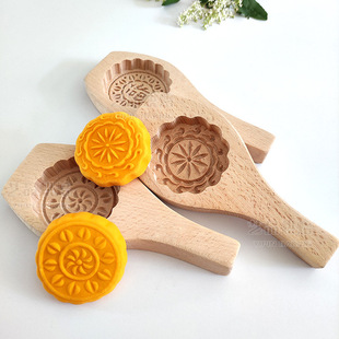 月饼馒头艾草青团木质烘焙模具花样馒头米果绿豆糕清明果南瓜饼模
