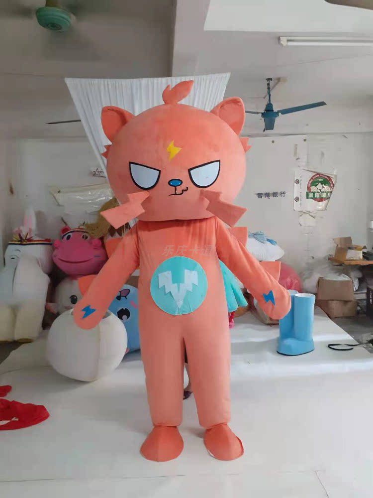 闪电猫卡通服装人偶道具来图定制猫行走公仔吉祥物