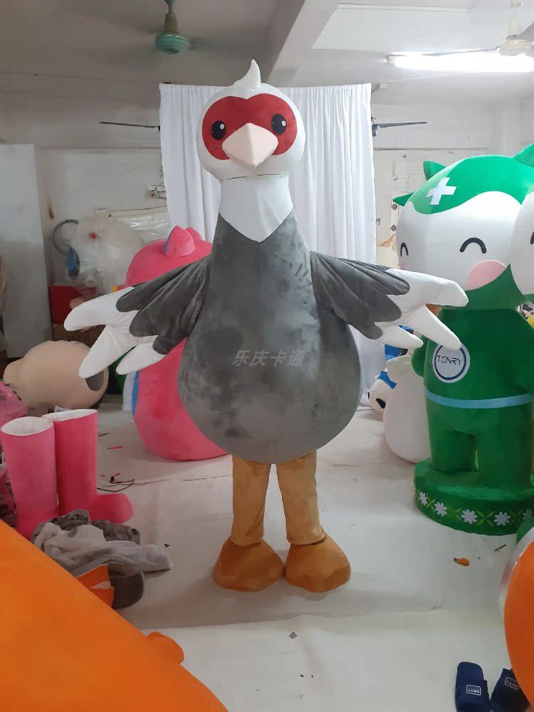 定制白鹭鸟卡通服装人偶道具来图定制飞禽鸟类行走公仔吉祥物