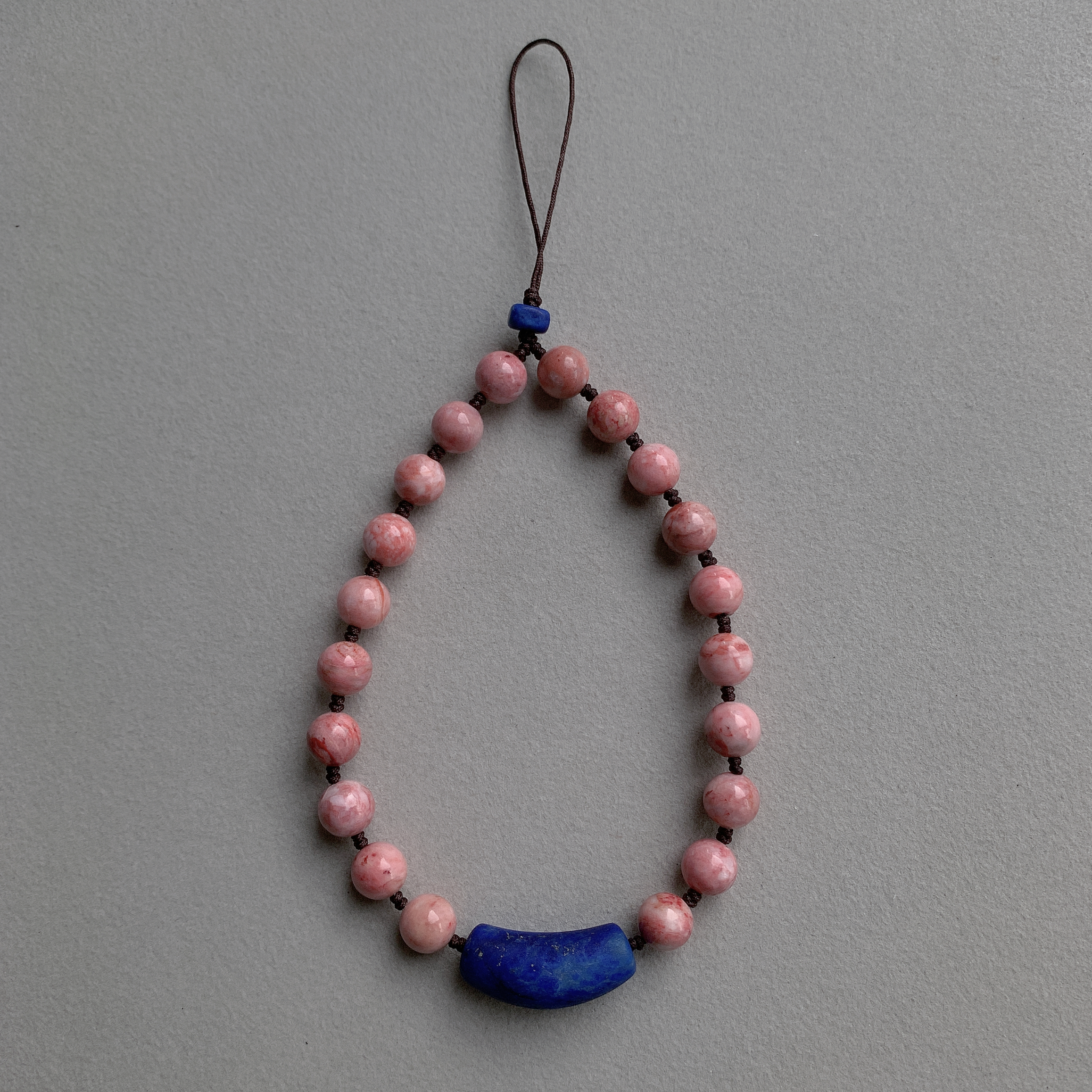 天然鸡血石青金石手机链挂绳手腕款钥匙扣包压襟饰品女男款礼物