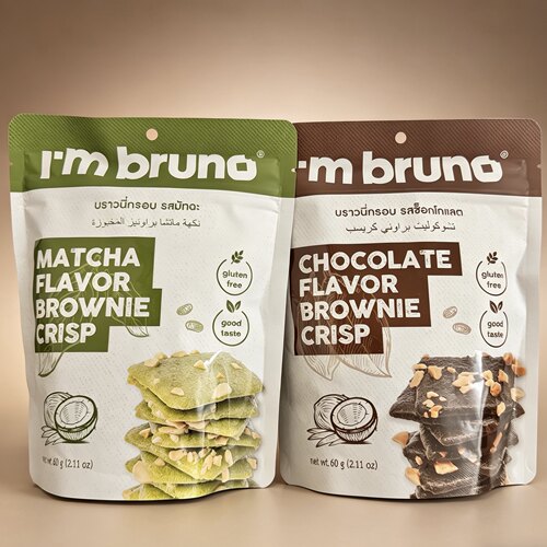 bruno脆皮布朗尼60g饼干脆片坚果零食巧克力摩卡奶茶味休闲泰国