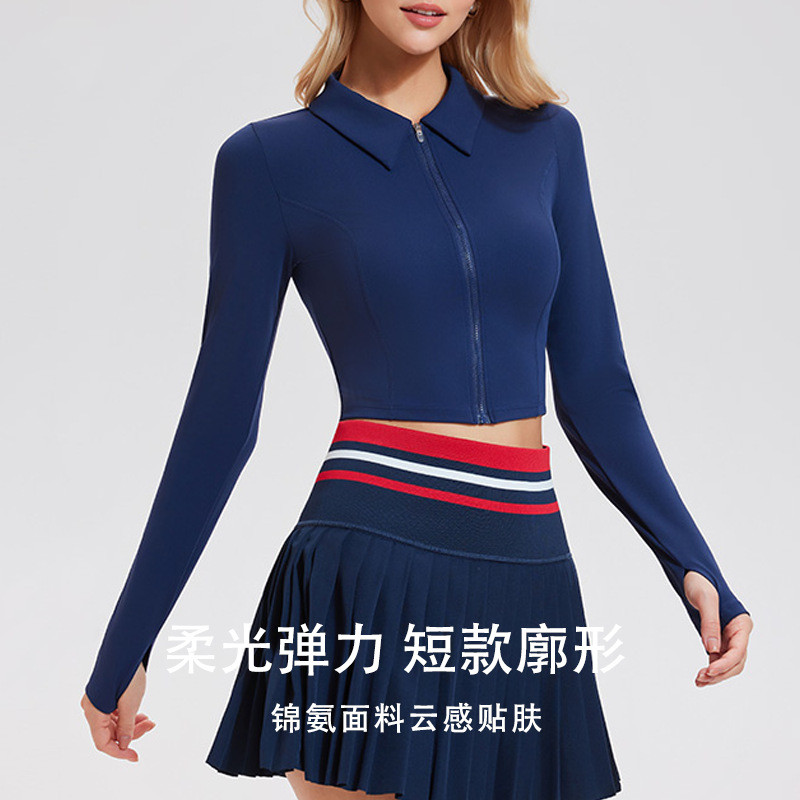 秋冬短款拉链运动外套女士网球服