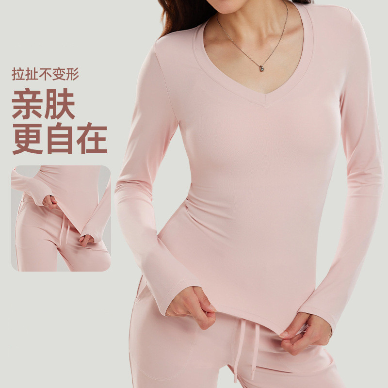 春秋长袖瑜伽T恤女速干运动上衣