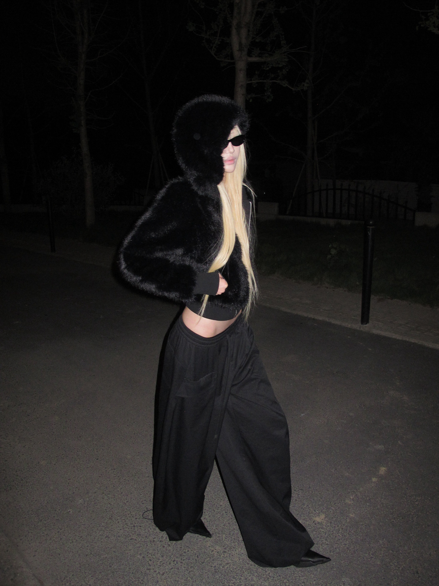 Devil Wings Fur Hoodie Slim Fit Faux Fur Coat - Product image 5