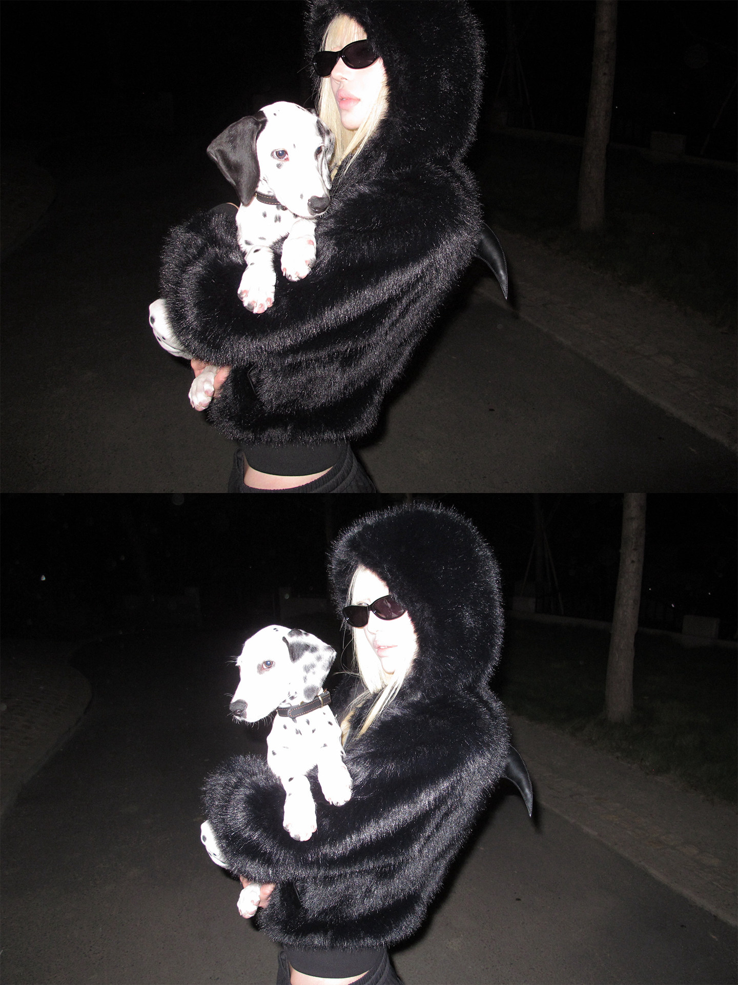 Devil Wings Fur Hoodie Slim Fit Faux Fur Coat - Product image 2