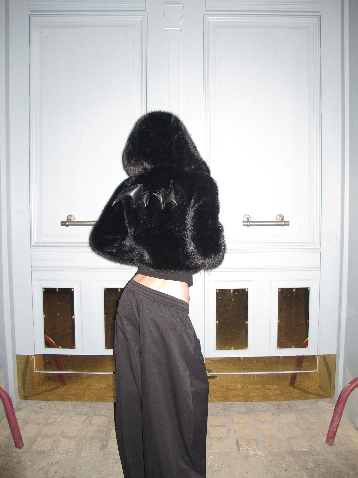 Devil Wings Fur Hoodie Slim Fit Faux Fur Coat - Product image 4