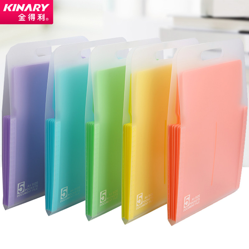 JINDELI 휴대용 오르간 가방 수직 파일 폴더 다층 문서 가방 학생 시험 종이 가방 A4 수평 투명 종이 보관 가방 한국어 버전 투명 책 폴더 작은 신선한 파일 송장 삽입 가방