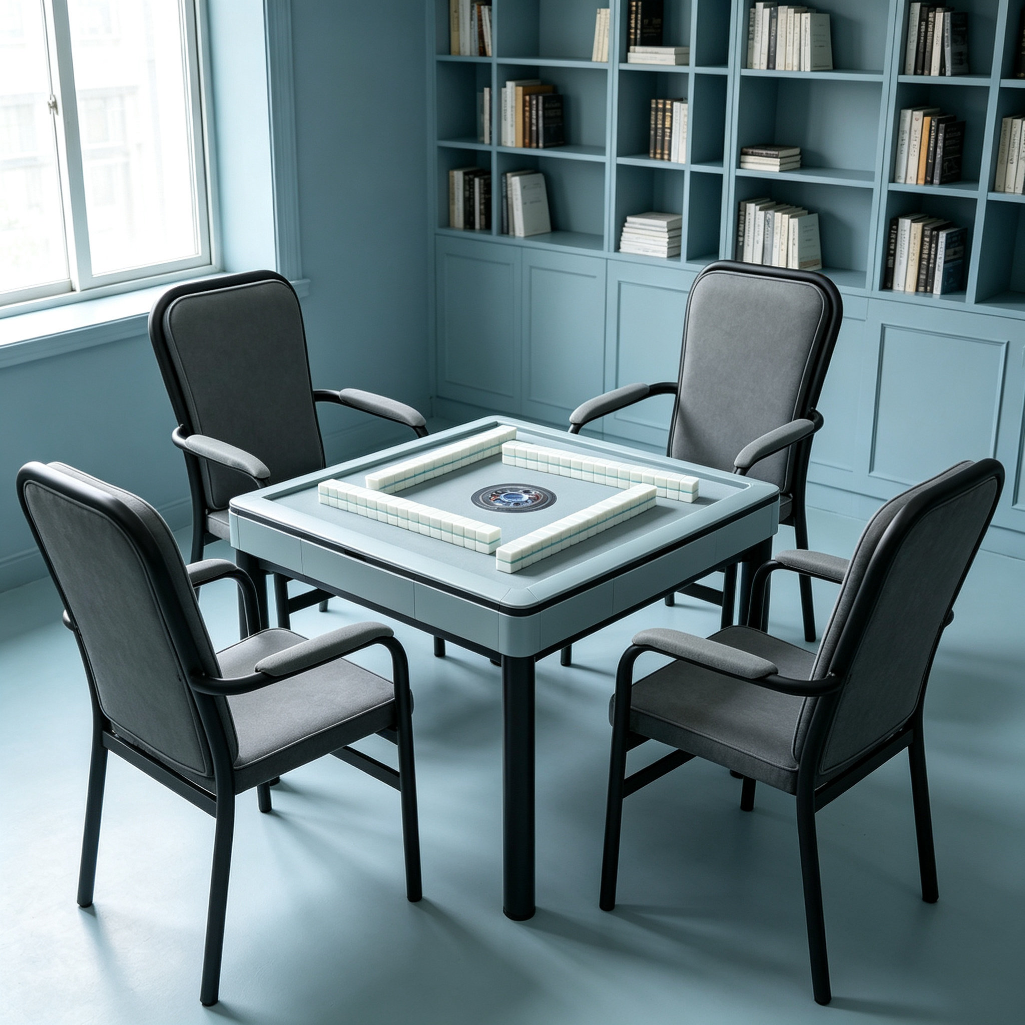 10号4张简易现代休闲椅麻将椅麻将椅自动棋牌椅椅子培训椅可重叠