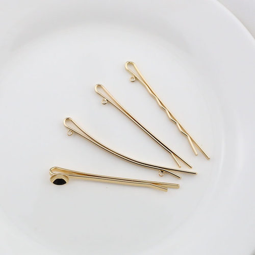 保色一字发夹波浪单孔双孔弧形