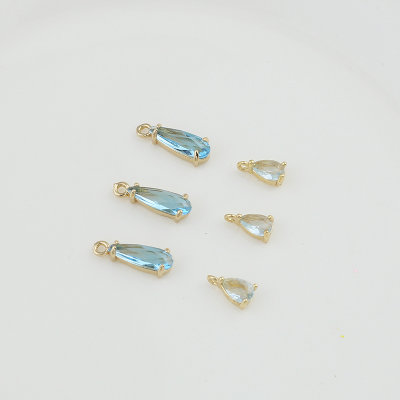 纯铜微镶锆石稀土小水滴吊坠