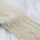 3.5 4mm小冲头天然淡水真珍珠半成品裸珠强光微瑕diy散珠饰品配件