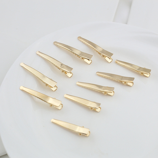 10个装尖嘴夹K金鸭嘴夹子对夹diy古风手工绒花发簪头饰制作材料