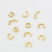 保色18K包金镶锆万能吊坠扣珍珠玉石水晶项链卡扣diy饰品挂扣配件