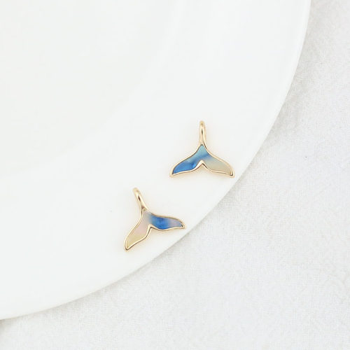 纯铜贝壳滴胶白贝母鱼尾