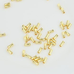 保色18K铜包真金竹节管珠竹形直管隔珠手工串珍珠手链项链diy配件