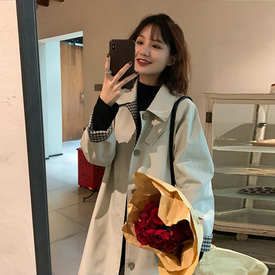 PQ风衣女长秋小子英风纹