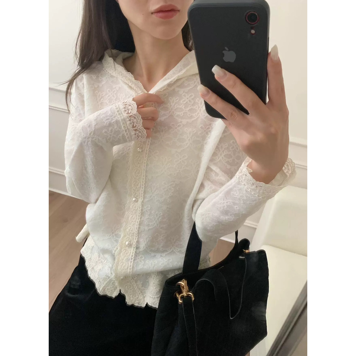 2025秋季新款时尚拼接蕾丝花边连帽羊毛针织衫女休闲叠穿帽衫女,女装/女士精品,毛针织衫,淘宝优惠券,粉丝福利购,淘宝优惠卷