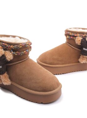 时尚雪地靴嘻闹泰迪NIOSY  TEDDY女鞋长毛保暖冬季防滑一脚登靴子