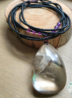 通透白幽灵金字塔水滴型首饰品