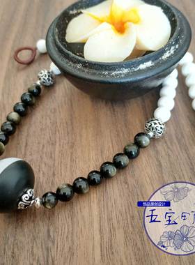 原创设计药师玛瑙锁骨链原创