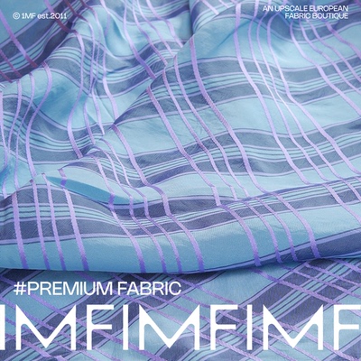 G&CCVI面料蓝色立体格纹布料