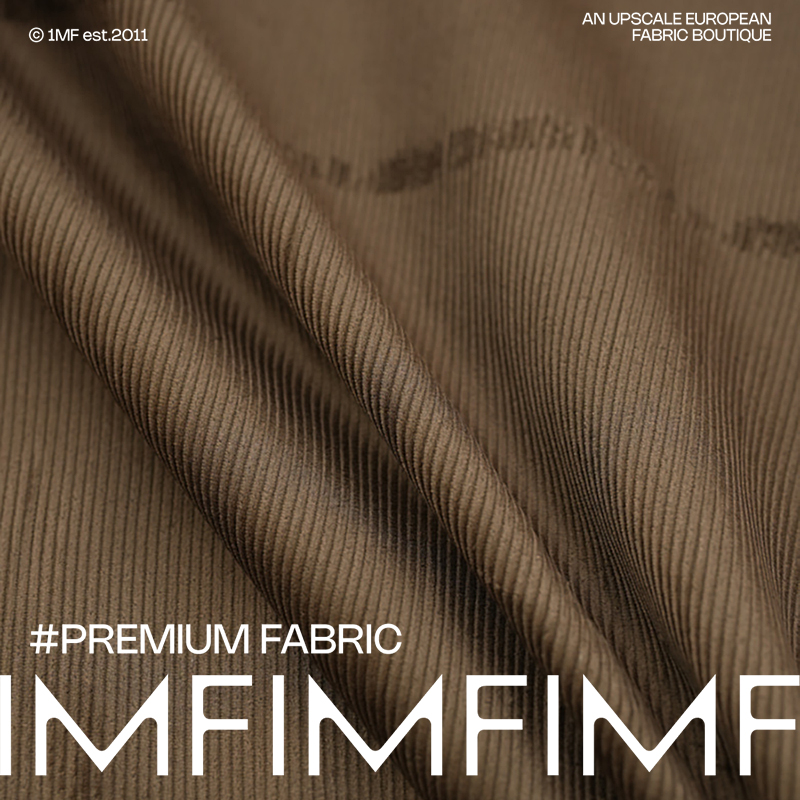 ARM.P高定 超细腻棉质灯芯绒灰绿色裤子面料 幅宽150CM 405G/M