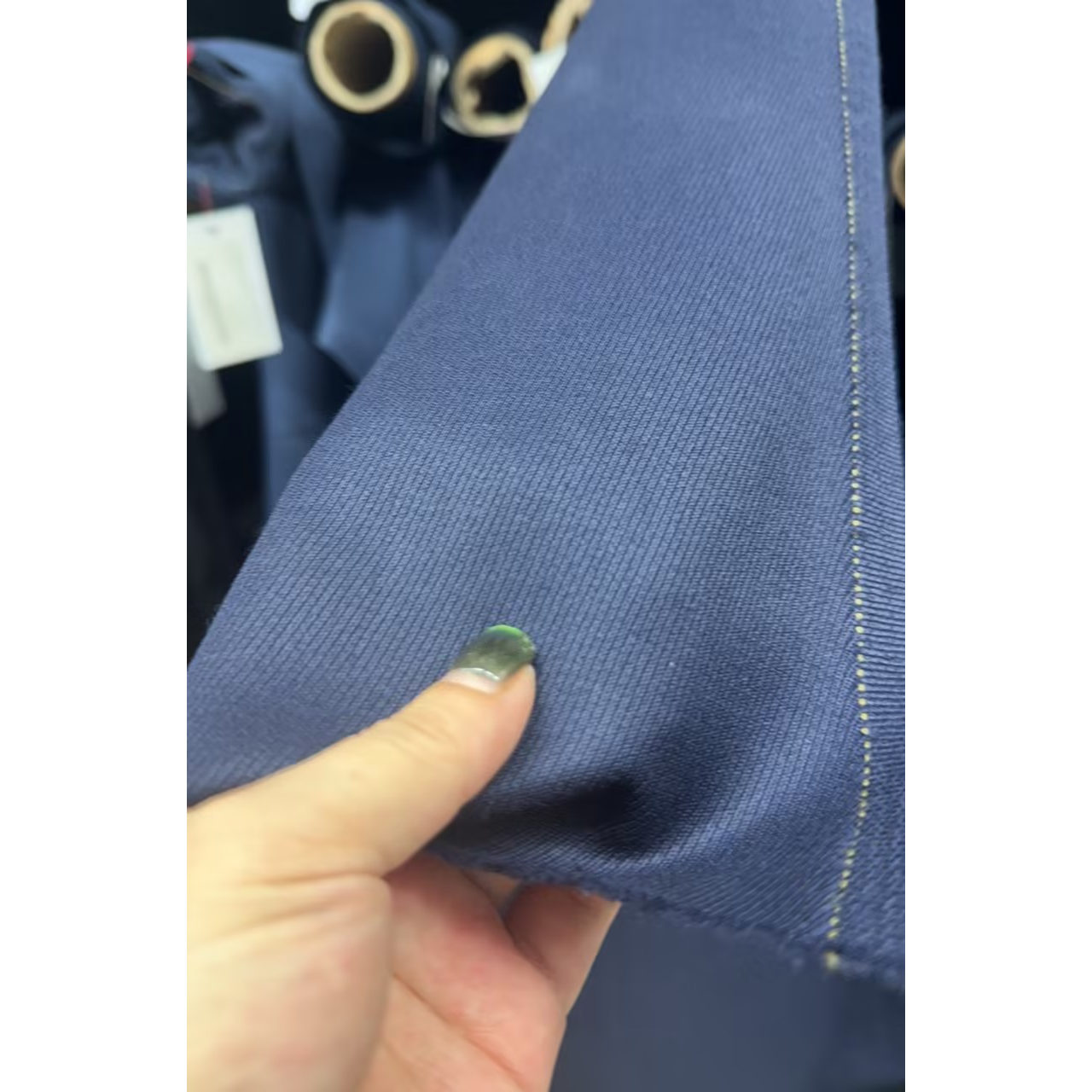 ZEG半精纺 羊毛面料深蓝色夹克外套布料 宽150CM意大利进口